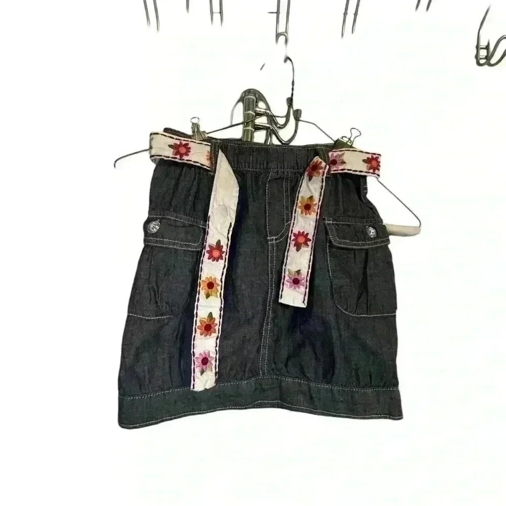 Girls Gymboree Skirt With Flower Belt Size 5t k104